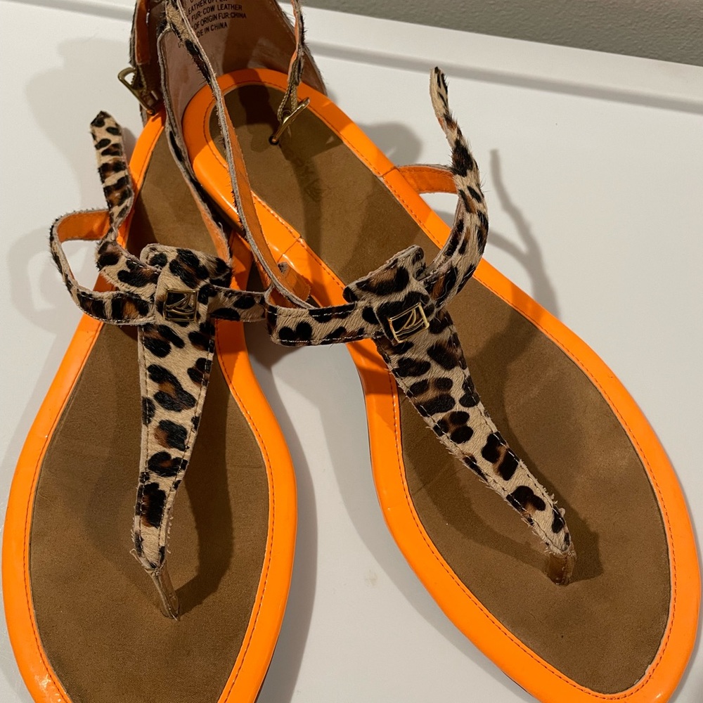 Sperry summerlin cheetah print sandals size 10